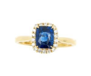 Bague en or 18k et 3 carat de Saphir